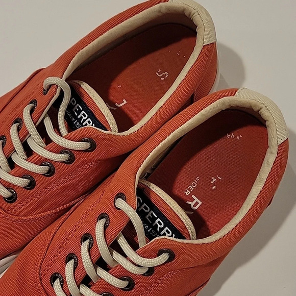 Sperry Canvas Men Size 9 Rust Color Lace Up‎ Tennis Shoe - Picture 3 of 15
